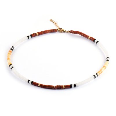 Collier Heishi Bohème en Agate & Quartz - Éclat d'Été