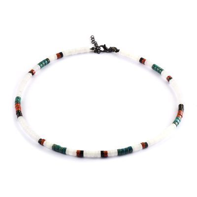 Éclat d'été: Collier Heishi en Agate & Quartz - Style Bohème