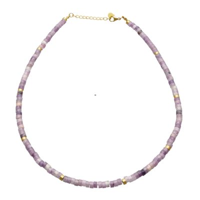 Collier Heishi Améthyste - Style Bohème pour Été Chic