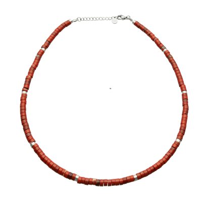 Sautoir Heishi en Jaspe Rouge - Style Bohème Été