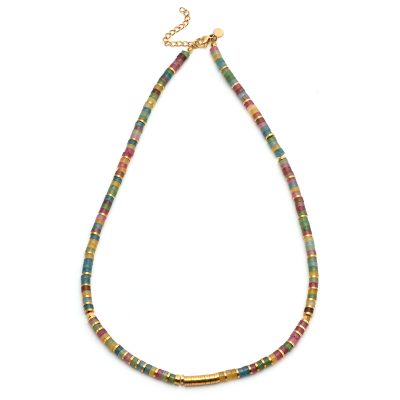 Collier Heishi en Tourmaline: Bijou Été Bohème & Coloré