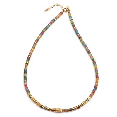Collier Heishi en Perles Tourmaline - Style Bohème Été