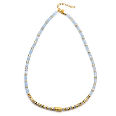 Collier Heishi en Quartz Bleu | Bijou Été Bohème Chic