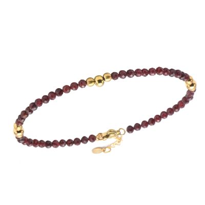 Bracelet de Cheville Heishi en Grenat - Style Bohème pour Été
