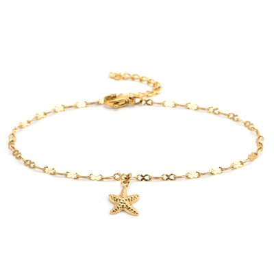 Bracelet Cheville Doré Étoile & Perles Heishi - Chic Été Bohème
