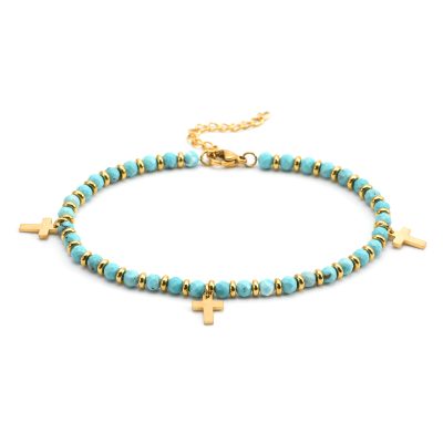 Bracelet Cheville Doré Heishi - Style Bohème pour Été
