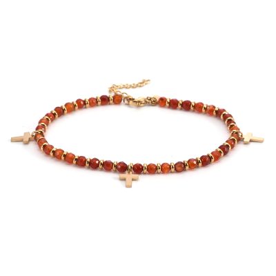 Bracelet de Cheville Heishi: Perles Agate & Style Bohème