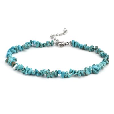 Chaîne Cheville Heishi Turquoise - Style Bohème pour Été