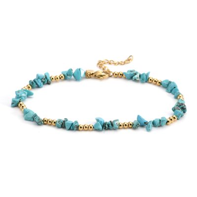 Chaîne Cheville Bohème Heishi - Style Été avec Perles Turquoise