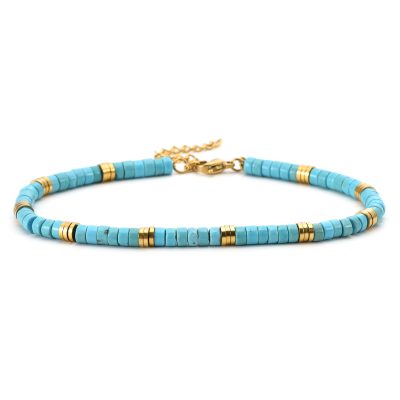 Chaîne Cheville Heishi - Style Bohème en Perles pour Été Chic