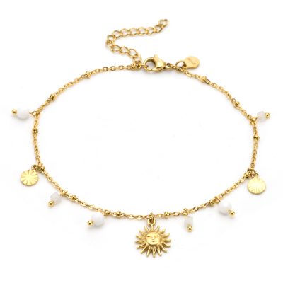 Charme Estival: Chaîne Cheville Heishi Perles Bohème