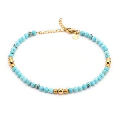 Éblouissez en été: Chaîne Cheville Heishi Turquoise