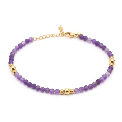 Chaîne Cheville Améthyste Heishi - Style Bohème Été