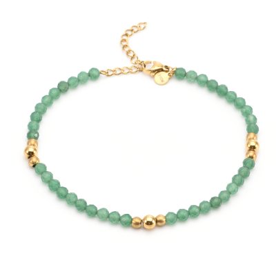 Chaîne de Cheville Heishi Onyx Vert - Style Bohème Été
