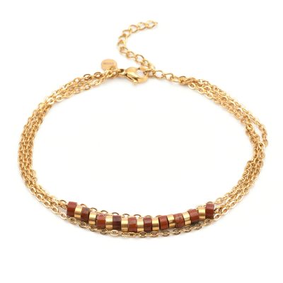 Triple Chaîne de Cheville Heishi | Style Bohème Été