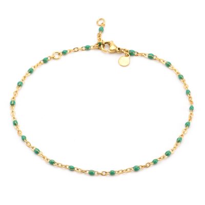 Chaîne de Cheville Bohème Heishi avec Perles Onyx - Été Chic